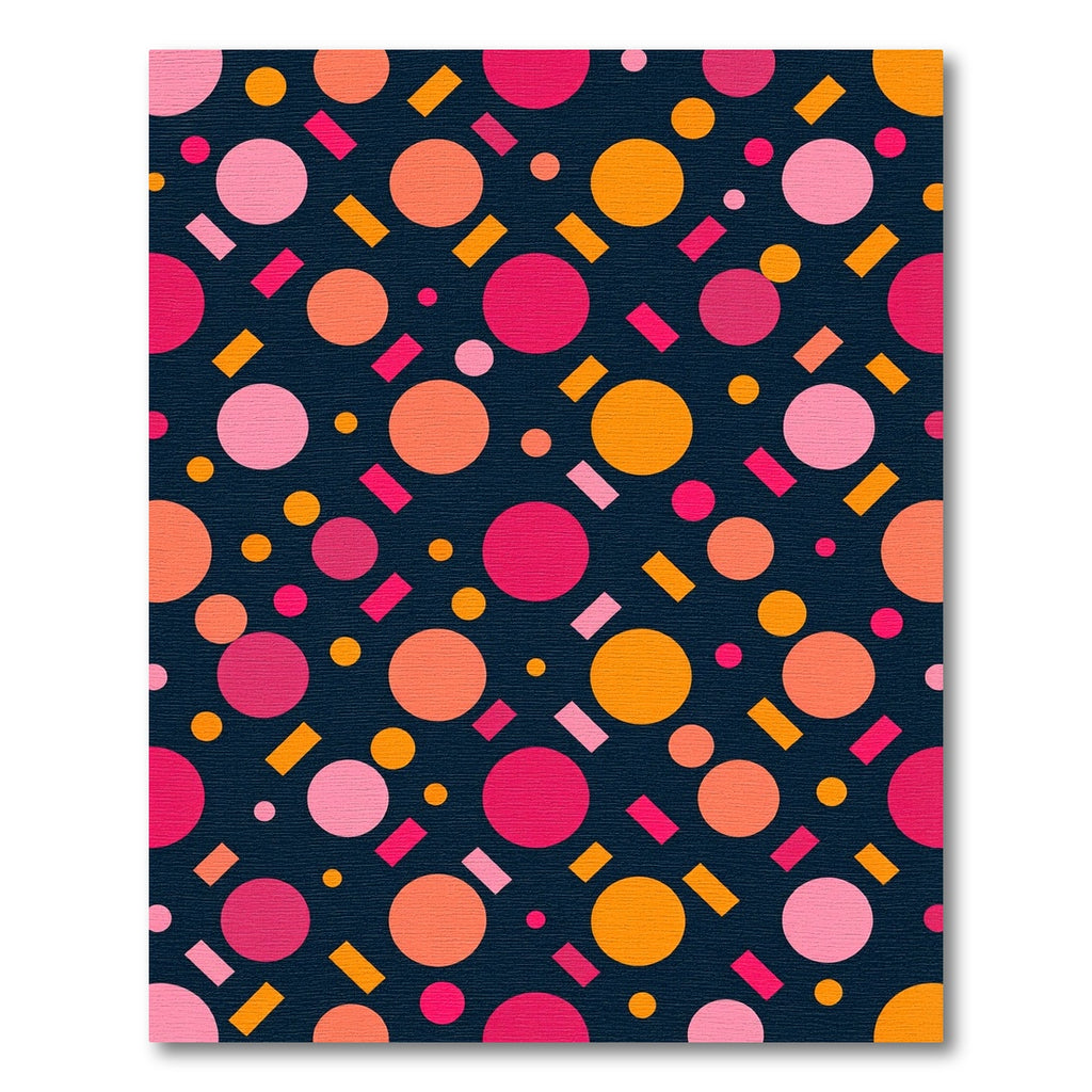 Vibrant Geometric Circles and Rectangles Rug