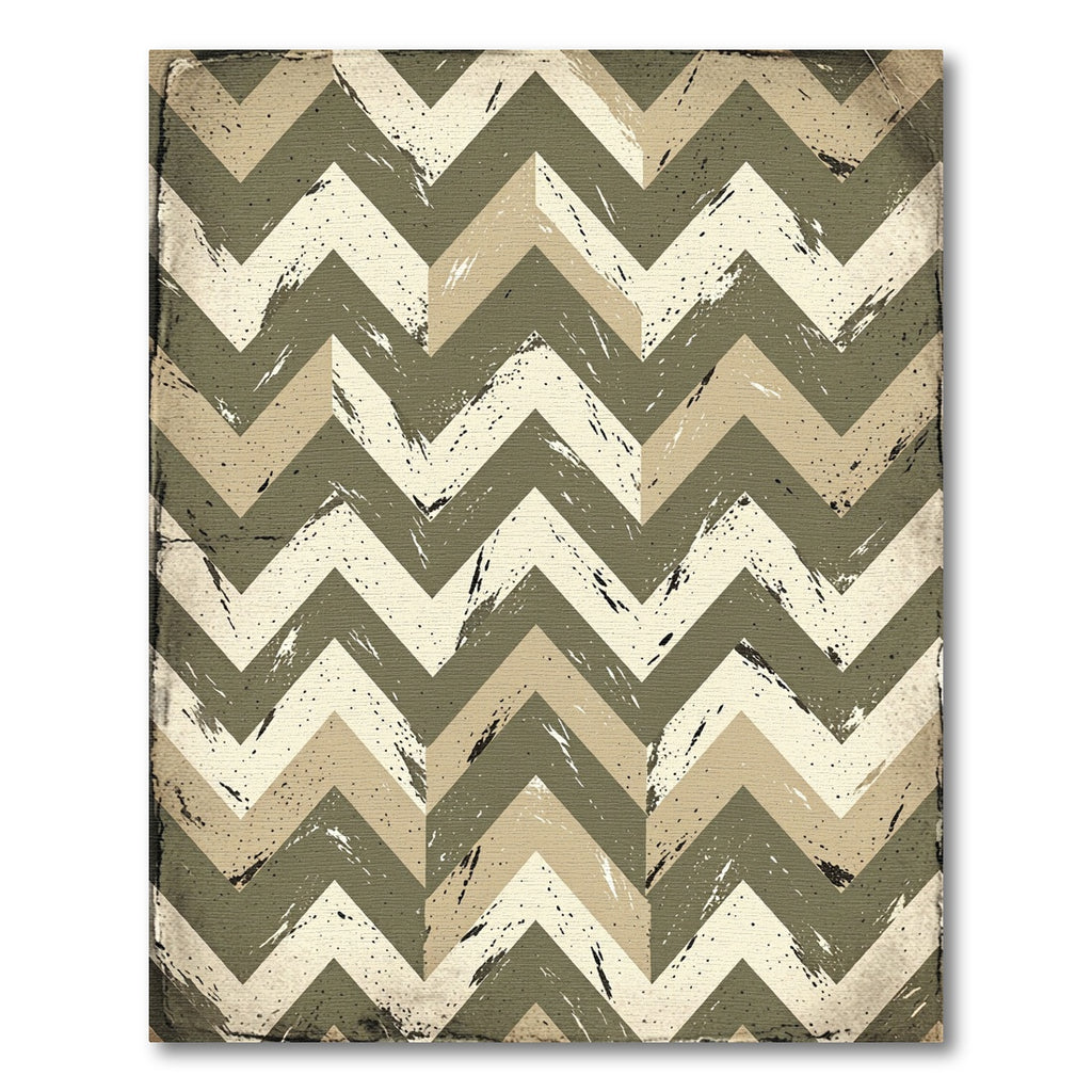 Distressed Earth Tone Chevron Rug