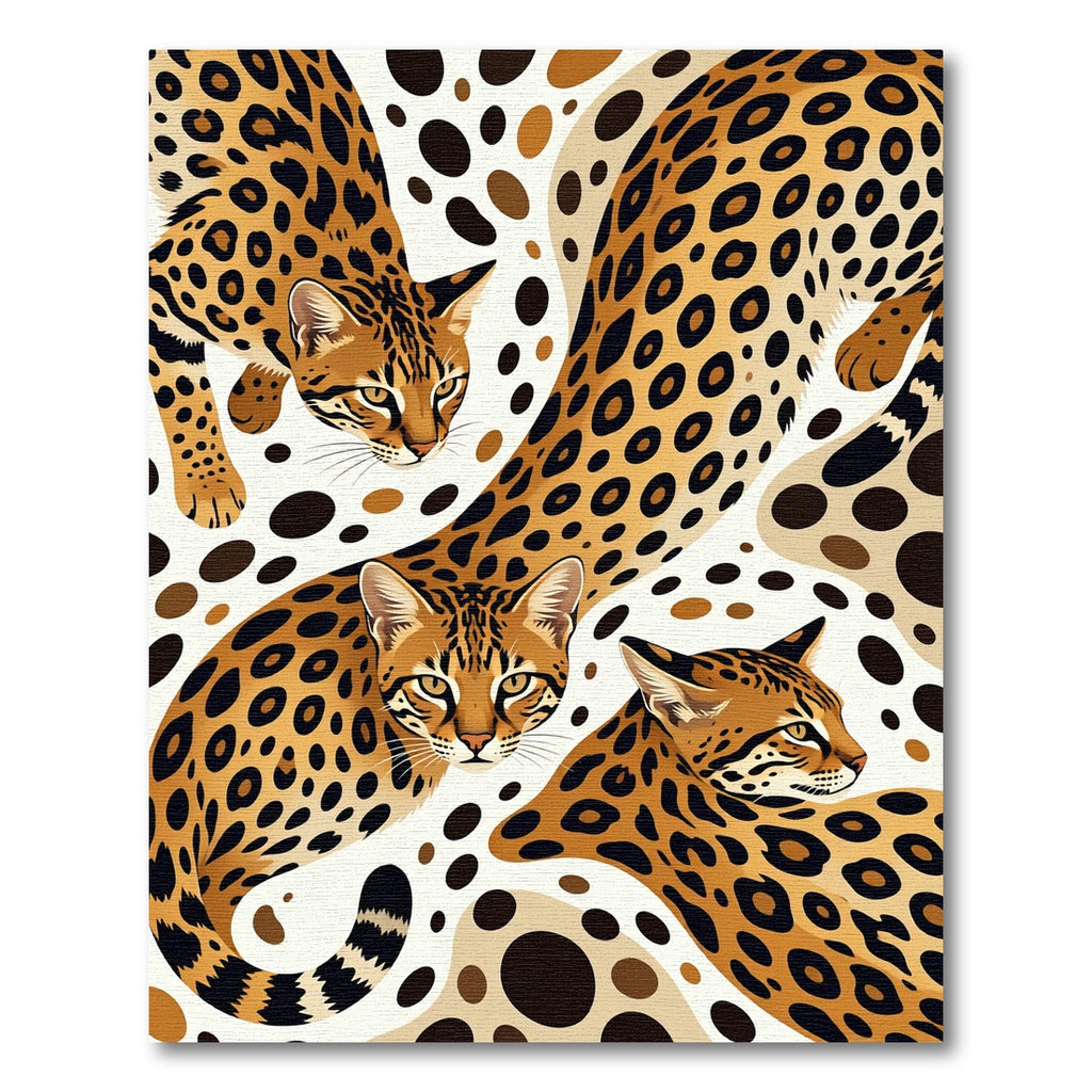 Golden Ocelot Spot Animal Portrait Rug