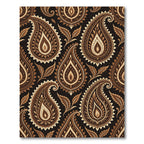 Rich Earthy Brown Paisley Medallions Rug