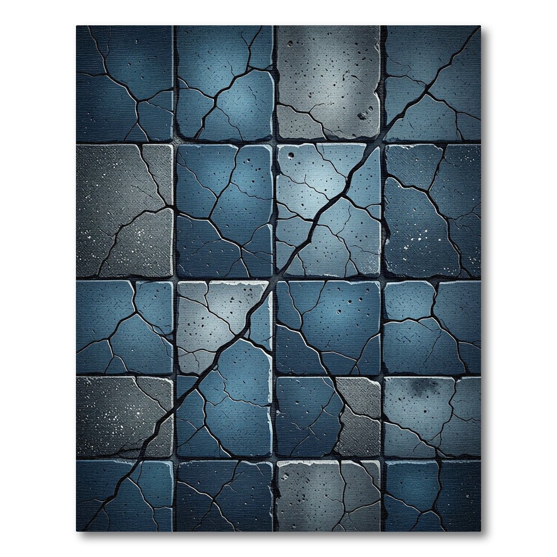 Cracked Slate Tile Mosaic Rug