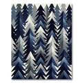 Modern Navy Blue Geometric Forest Rug