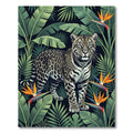 Jungle Leopard Bird of Paradise Bloom Rug