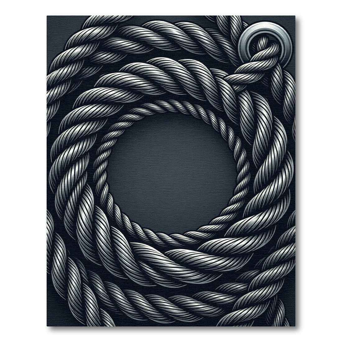 Silver Braided Rope Circle Rug