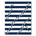 Navy Blue Striped Playful Paw Rug