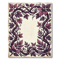 Crimson Grapevine Border Foliage Rug