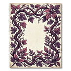 Crimson Grapevine Border Foliage Rug