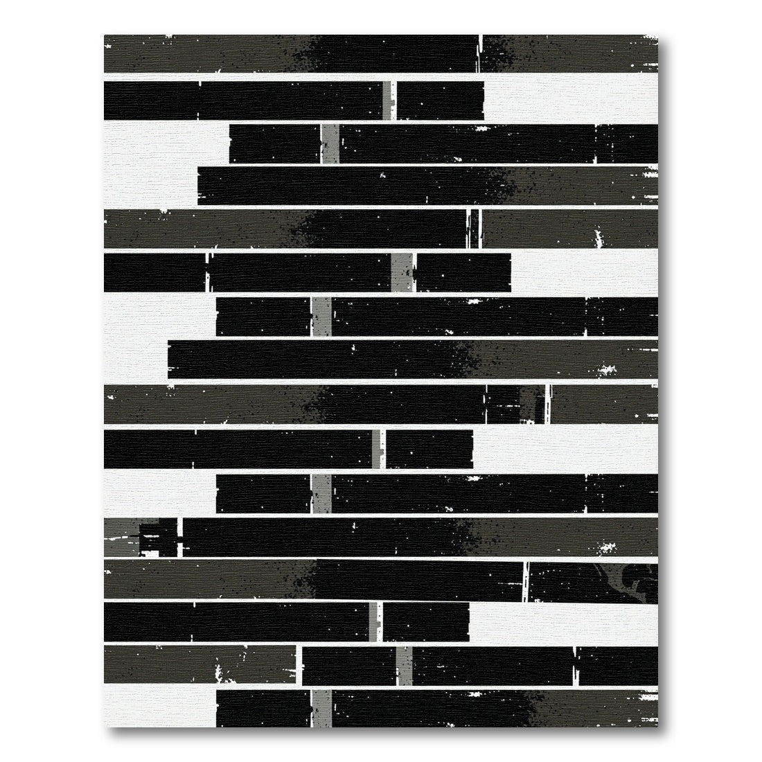 Modern Monochrome Minimalist Horizontal Stripe Rug