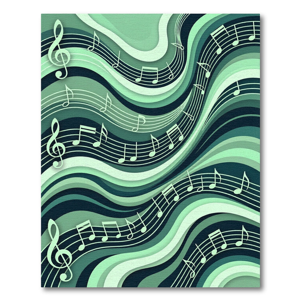 Aquatic Teal Musical Waves Rug