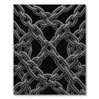 Dark Gray Interlocking Chain Rug
