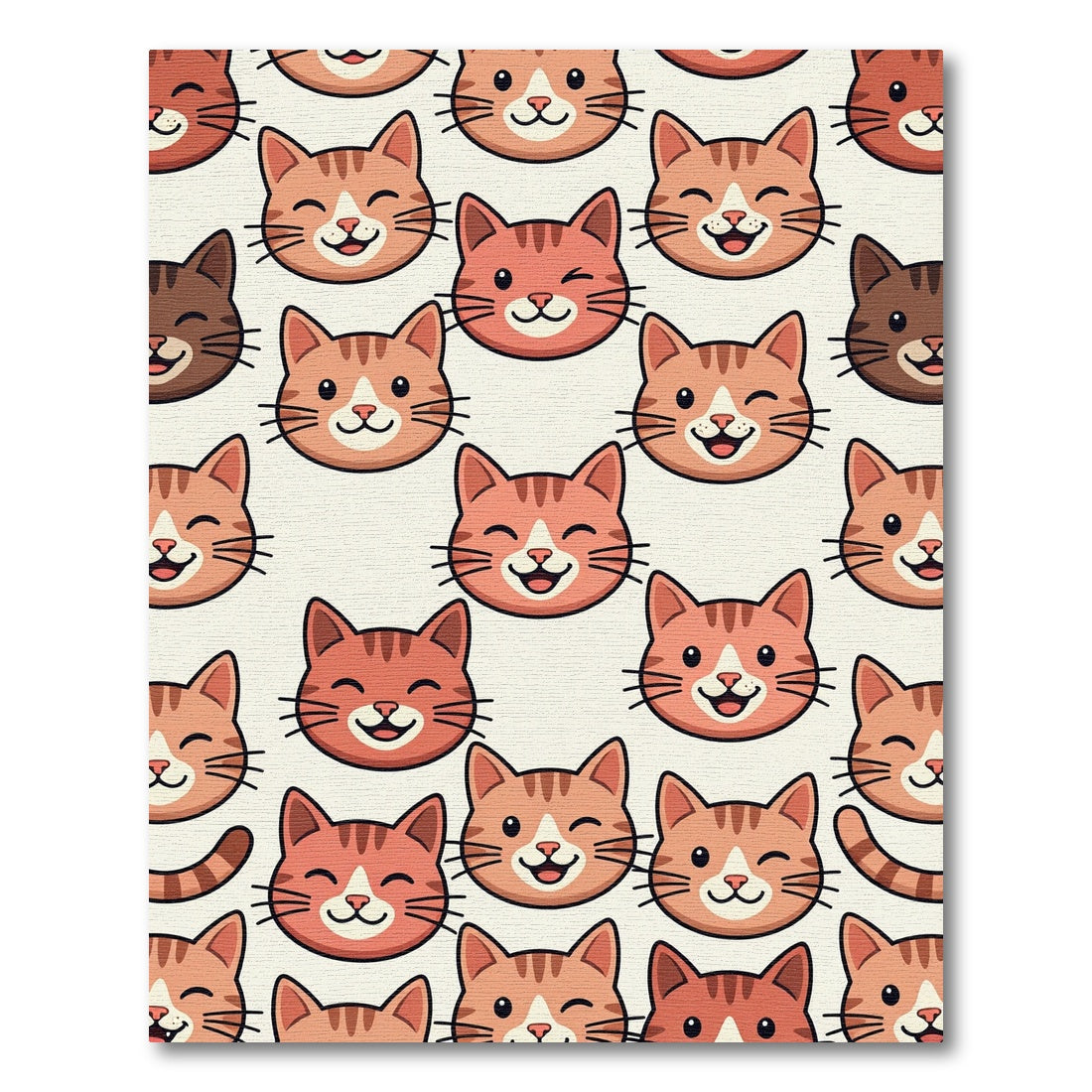 Playful Orange Kitten Faces Wallpaper Rug