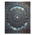 Ornate Azure Starburst Medallion Rug