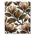 Earthy Brown Magnolia Blossom Botanical Render Rug