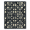 Dark Gray Wooden Lattice Frame Rug