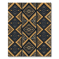 Golden Black Geometric Aztec Diamond Rug