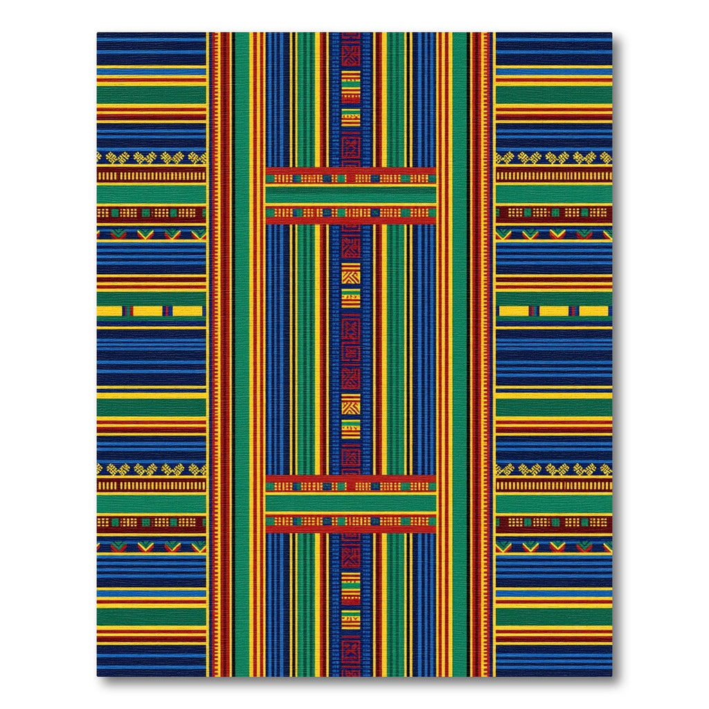 Vibrant Multi-Color Geometric Striped Accent Rug