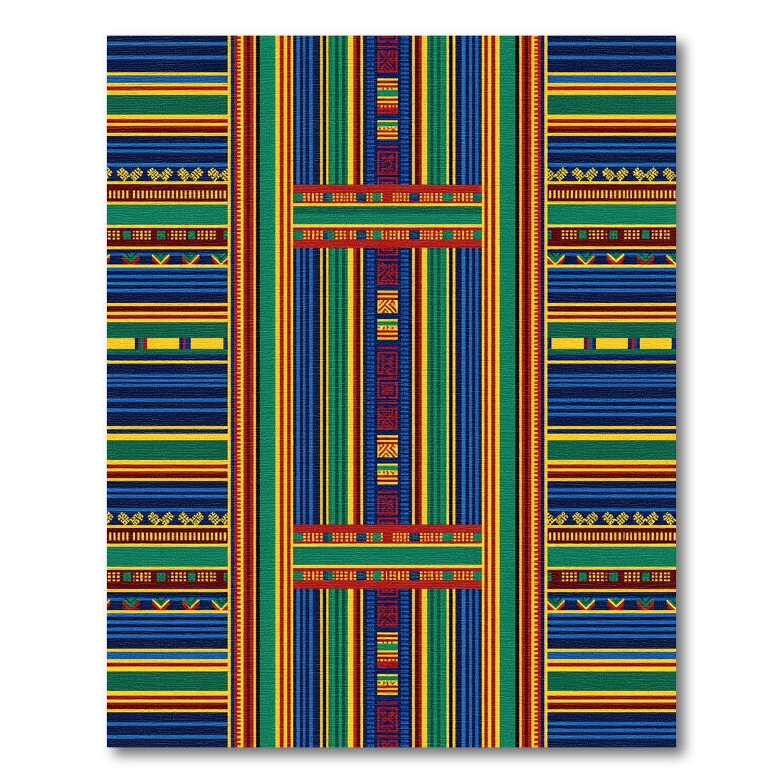 Vibrant Multi-Color Geometric Striped Accent Rug