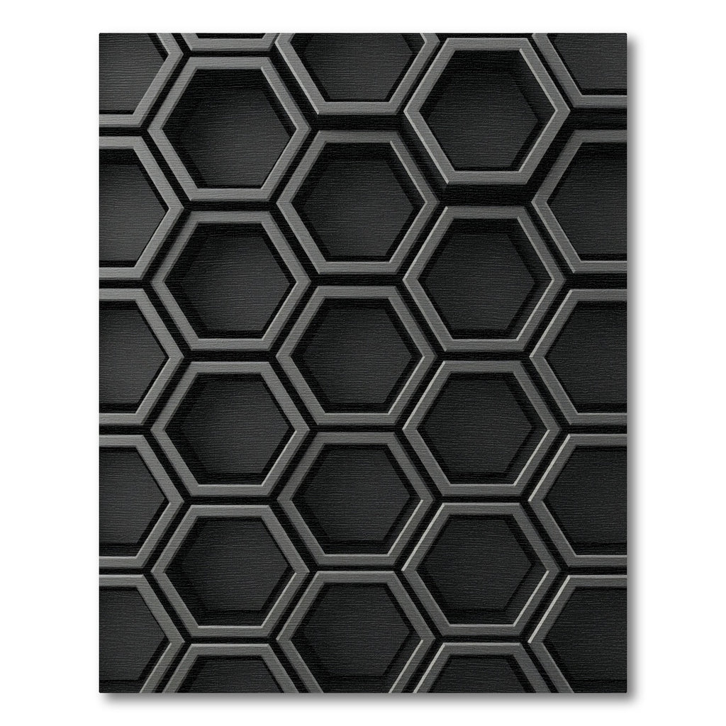 Dark Gray Geometric Hexagon Texture Rug