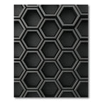 Dark Gray Geometric Hexagon Texture Rug