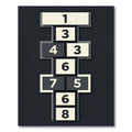 Minimalist Monochrome Geometric Hopscotch Square Rug