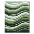 Earthy Green Wavy Stripe Rug
