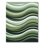 Earthy Green Wavy Stripe Rug