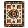 Tribal Sun Star Compass Medallion Rug