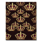 Regal Gold Crown Maroon Wallpaper Rug