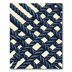 Navy Blue Woven Nautical Net Rug