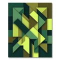 Modern Emerald and Lime Geometric Abstract Rug