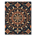 Tribal Feather Mandala Geometric Earthy Rug