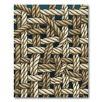 Intricate Tan Rope Weave Rug