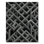 Monochromatic Industrial Steel Architectural Geometric Rug
