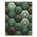 Emerald Art Deco Geometric Hexagon Rug