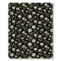 Black Cream Daisy Rose Garden Rug