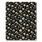 Black Cream Daisy Rose Garden Rug