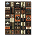 Earthy Geometric Sunset Tribal Tile Rug