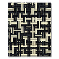 Monochrome Woven Abstract Grid Rug