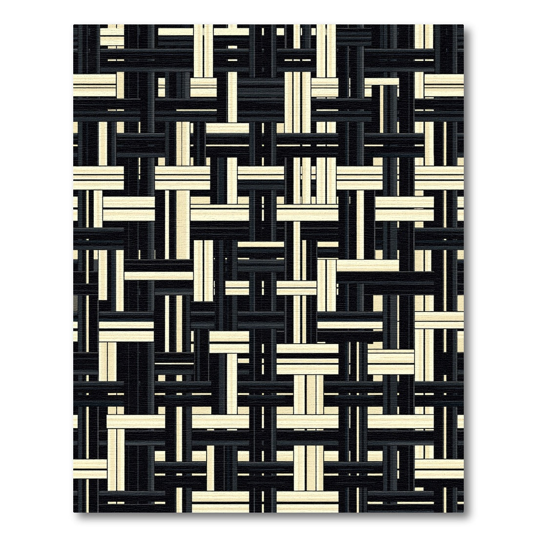 Monochrome Woven Abstract Grid Rug