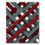 Crimson Gray Interlocking Stripes Rug