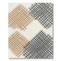 Taupe and Charcoal Geometric Grid Rug