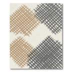 Taupe and Charcoal Geometric Grid Rug