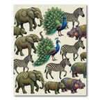 Exotic Wildlife Jungle Animal Illustration Rug