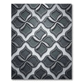 Sophisticated Charcoal Black Interlocking Quatrefoil Rug