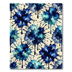 Blue Watercolor Ink Splatter Abstract Rug