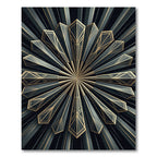 Art Deco Gold Black Sunburst Rug