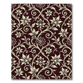 Dark Crimson Vintage Floral Scroll Rug