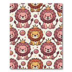 Cute Royal Lion and Ball Wallpaper Rug