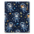 Cute Astronaut Cats in Deep Space Rug