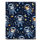 Cute Astronaut Cats in Deep Space Rug